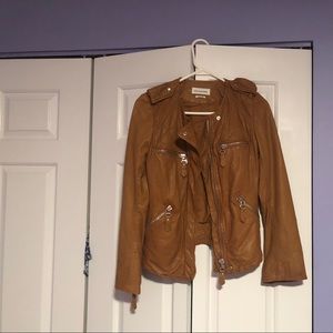 Isabel Marant Kady Leather Moro Jacket Camel